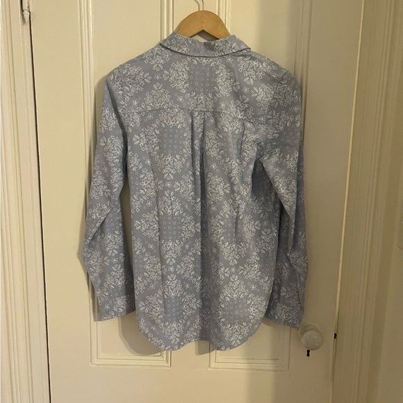 Marine Layer NWT Carlin Blue Fog Bandana Print Long Sleeve Button Up Shirt Sz S - Picture 2 of 8